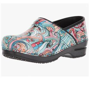 Sanita Womens Multicolor Geometric Siren Slip On Professional Clog Shoes Sz 7